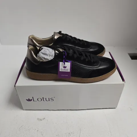 BOXED PAIR OF LOTUS FRAPPORTA LEATHER SHOES IN BLACK - UK 6