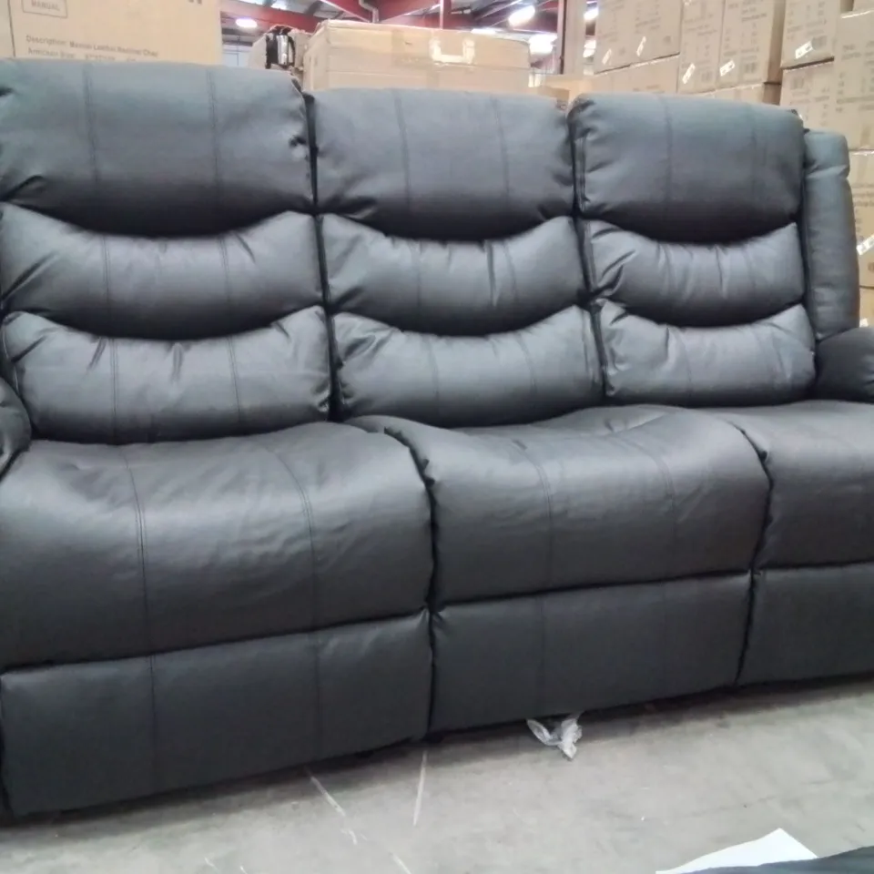 QUALITY DESIGNER FAUX LEATHER UPHOLSTERED 3 SEATER ELECTRIC RECLINING SOFA 