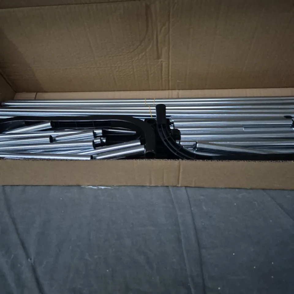 BOXED METAL SHELVING RACK COMPONENTS – MULTI-SHELF STORAGE SYSTEM