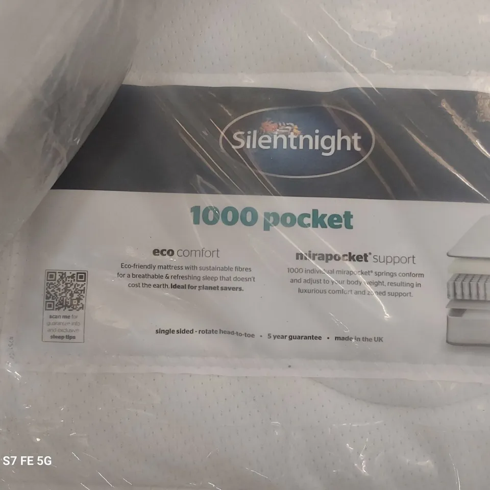 QUALITY BAGGED SILENTNIGHT 4'6" DOUBLE 1000 POCKET SPRUNG MATTRESS 