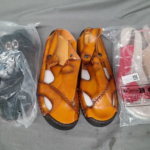 BOX OF APPROXIMATELY 15 ASSORTED PAIRS OF SHOES AND FOOTWEAR ITEMS IN VARIOUS COLOURS, STYLES, AND SIZES - COLLECTION ONLY