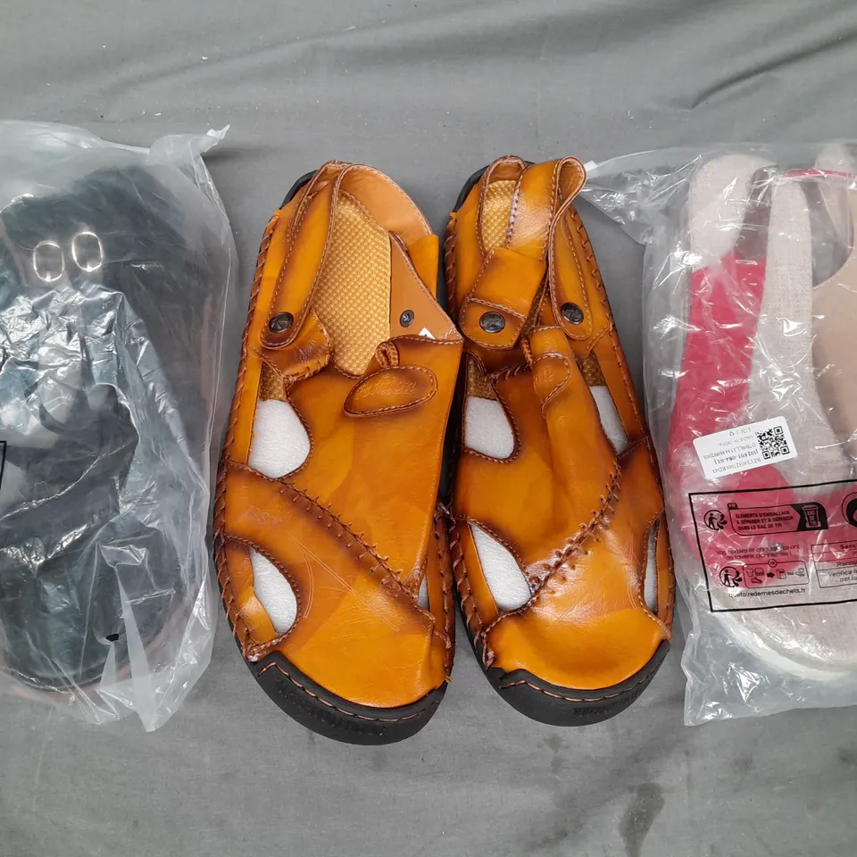 BOX OF APPROXIMATELY 15 ASSORTED PAIRS OF SHOES AND FOOTWEAR ITEMS IN VARIOUS COLOURS, STYLES, AND SIZES - COLLECTION ONLY