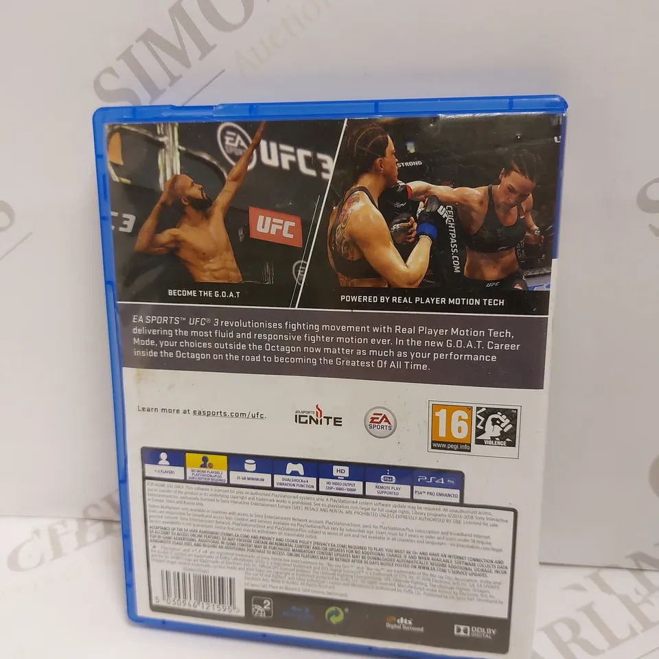 UFC 3 ON PS4 PEGI 16