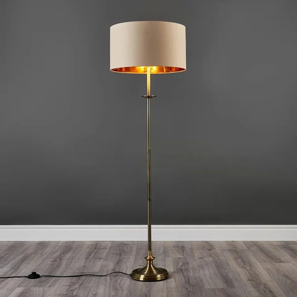 BOXED SAHAG 144cm TRADITIONAL FLOOR LAMP BASE BRASS (2 BOXES)