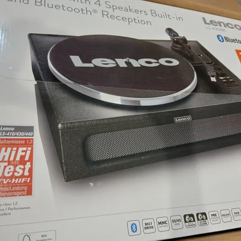 BOXED LENCO LS-430BK BLUETOOTH TURNTABLE WITH BUILT IN SPEAKERS 