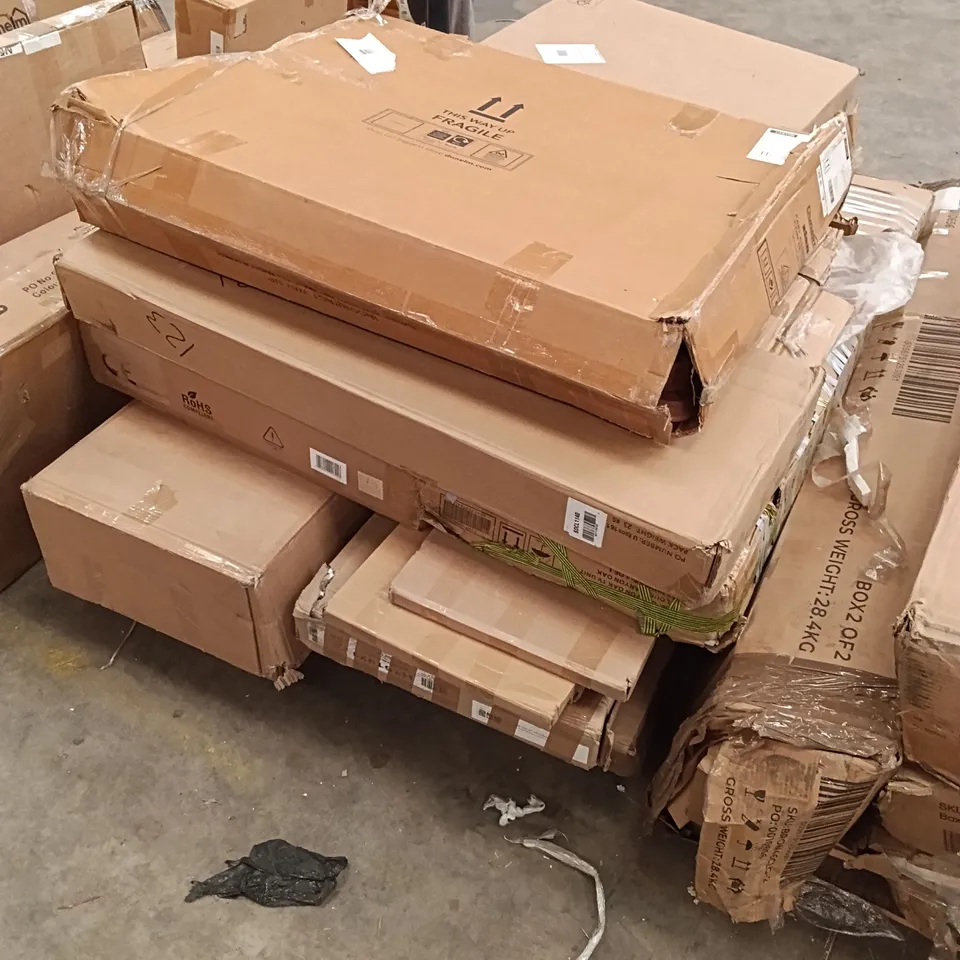 PALLET OF ASSORTED, INCOMPLETE FURNITURE PARTS AND PIECES 