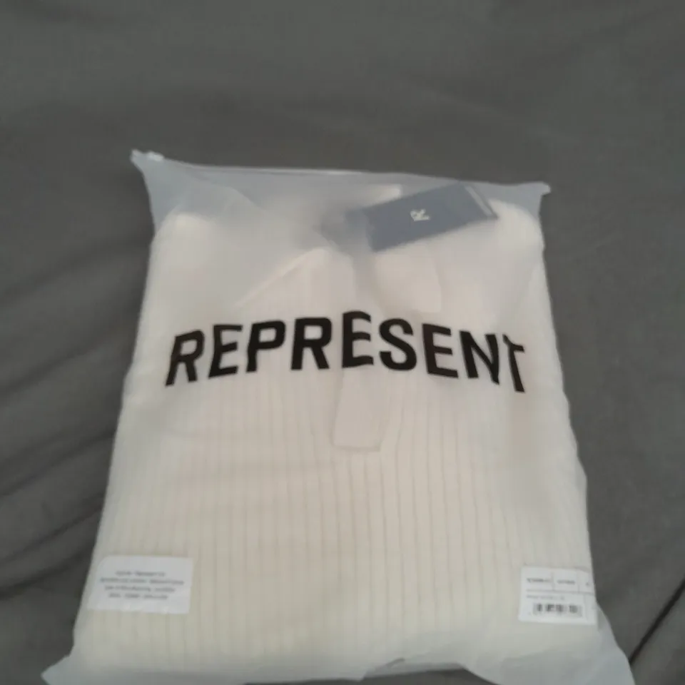 REPRESENT RIBBED KNIT POLO JUMPER SIZE XL