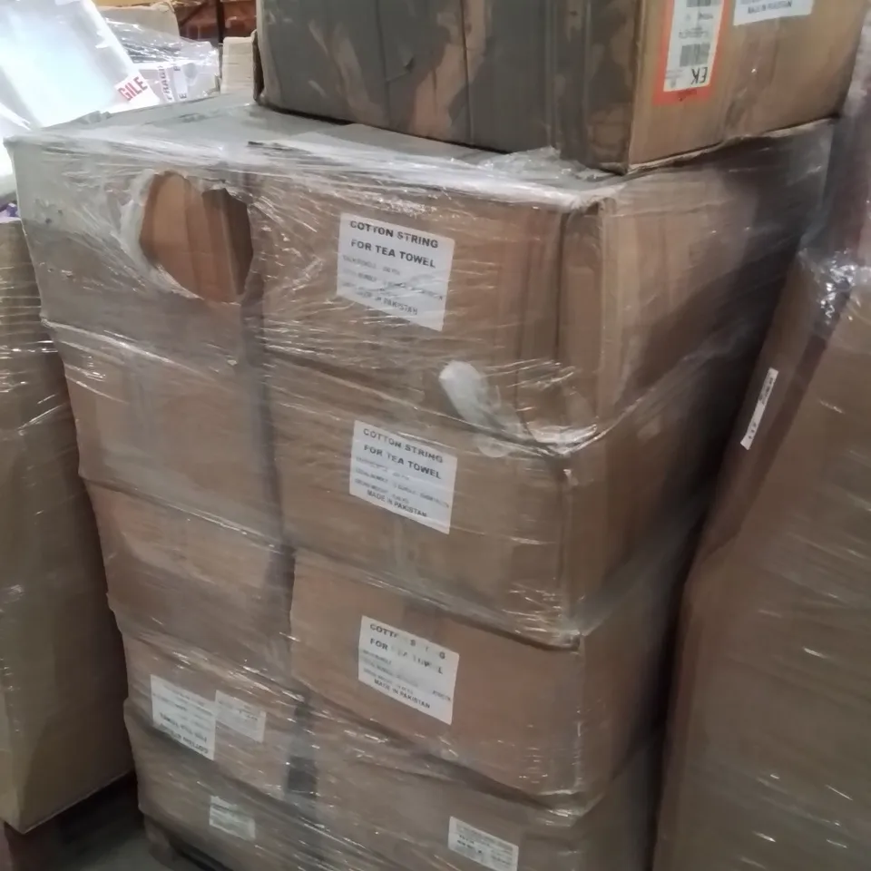 PALLET TO CONTAIN A LARGE QUANTITY OF COTTON STRING FOR TEA TOWELS 200PCS PER BOX