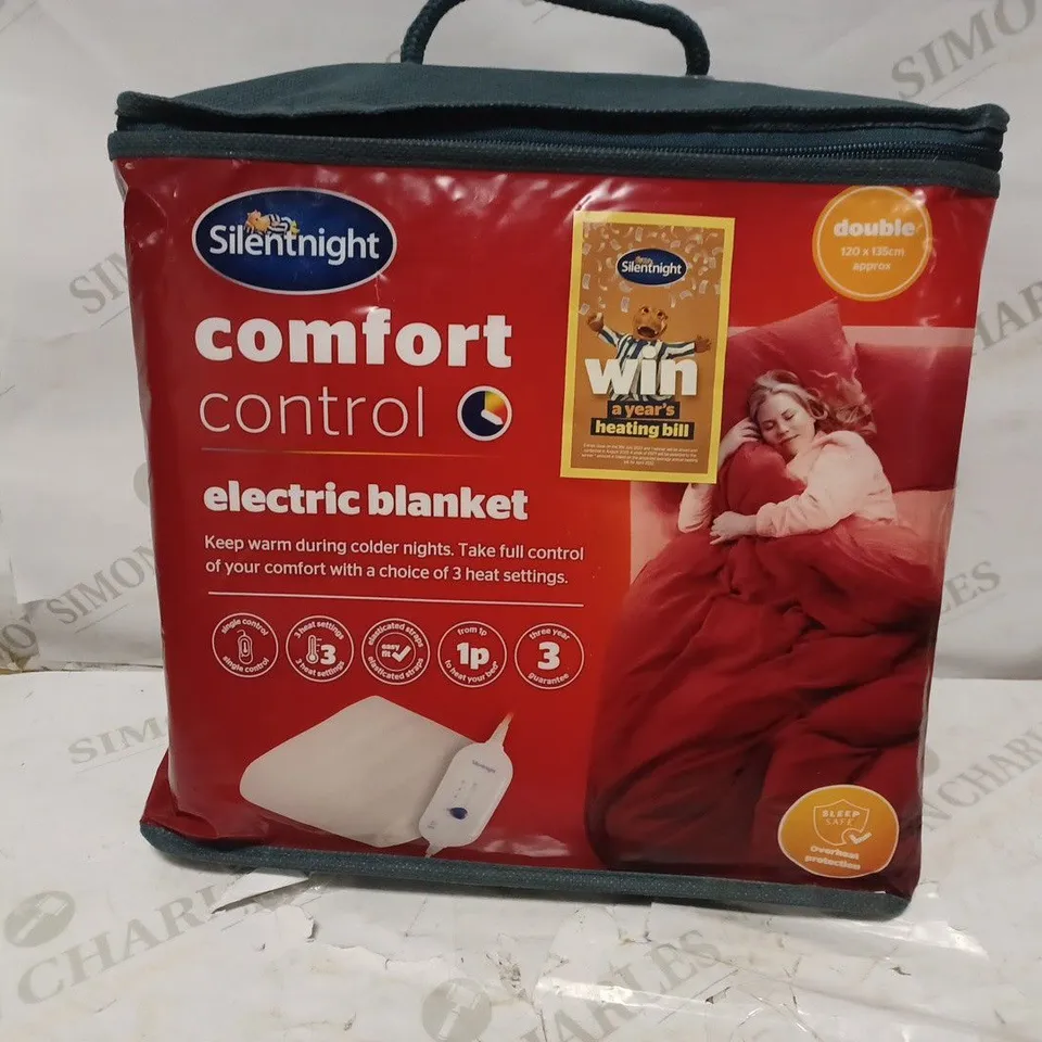 BRAND NEW SILENTNIGHT COMFORT CONTROL ELECTRIC BLANKET - SIZE DOUBLE