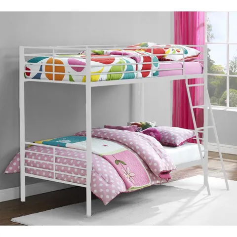 BOXED DESIGNER KIDS BEDS WHITE CONVERTIBLE METAL BUNK BED
