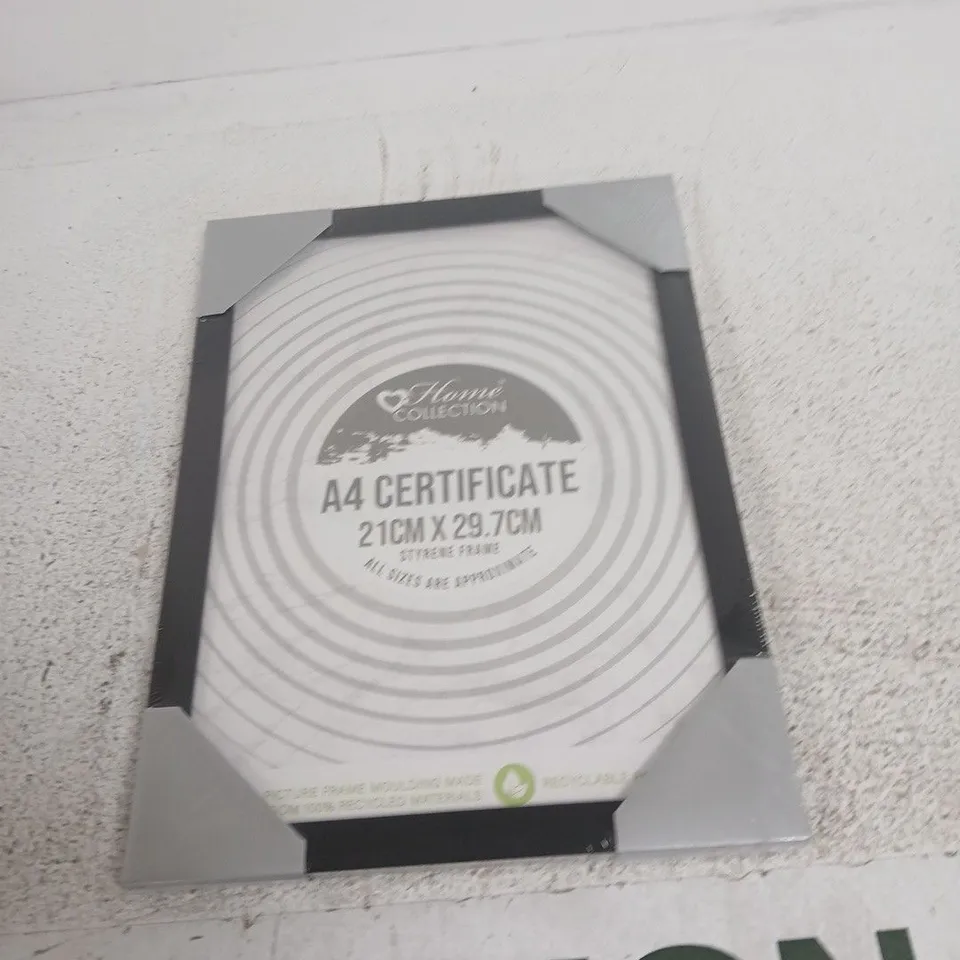 A4 CERTIFICATE STYRENE FRAMES – PACK OF 12 (21 X 29.7 CM)