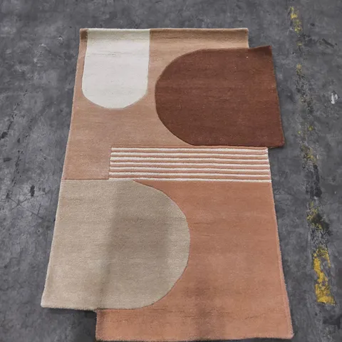 GEOMETRIC ABSTRACT RUG β PINK, BEIGE & BROWN, RECTANGULAR (110X180CM)