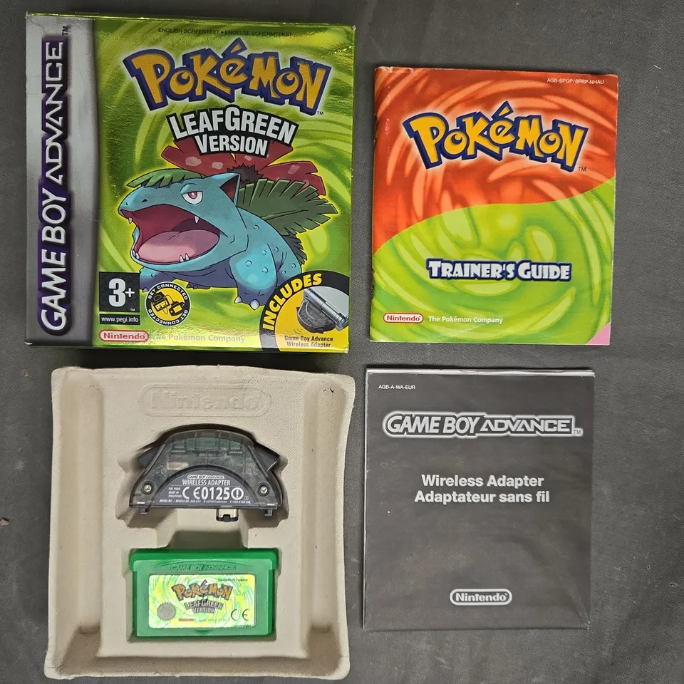 BOXED POKEMON LEAF GREEN VERSION GAMEBOY ADVANCE GAME 