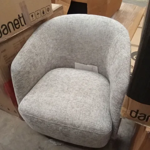 DANETTI NATALIA LIGHT GREY CHUNKY WEAVE SWIVEL ACCENT CHAIR