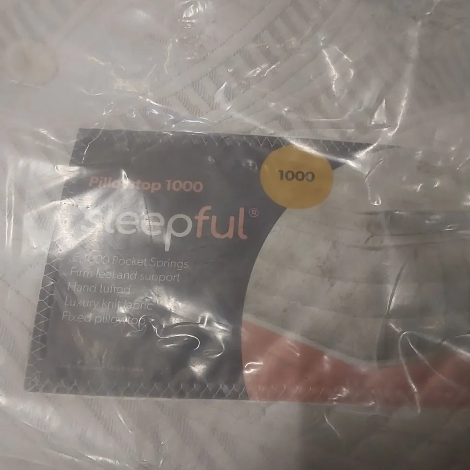 QUALITY BAGGED SLEEPFUL PILLOWTOP 1000 POCKET 6' SUPERKING MATTRESS