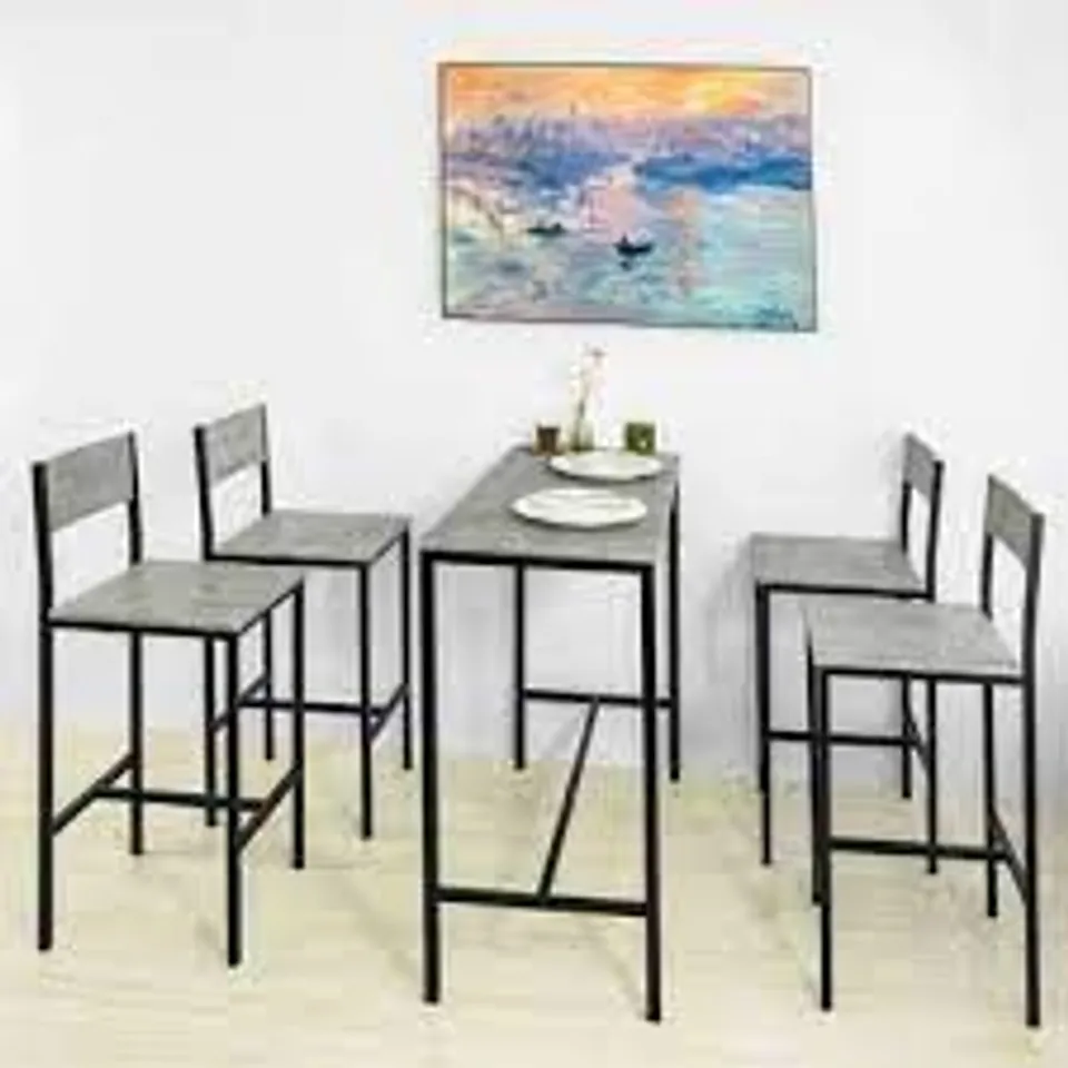 BOXED HAUCK 4 PERSON DINING SET GREY