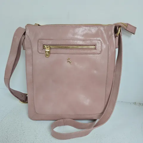 ASHWOOD LARGE CROSSBODY BAG WITH FRONT ZIP POCKET IN PINK