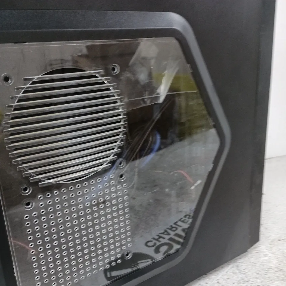 Mid-Tower PC Case (ATX) with side window and blue trim