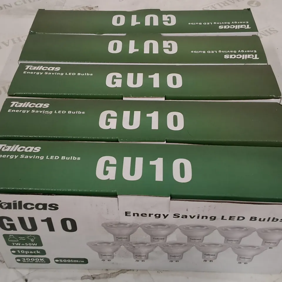 LOT OF 5 10-PACKS OF GU10 LED BULBS