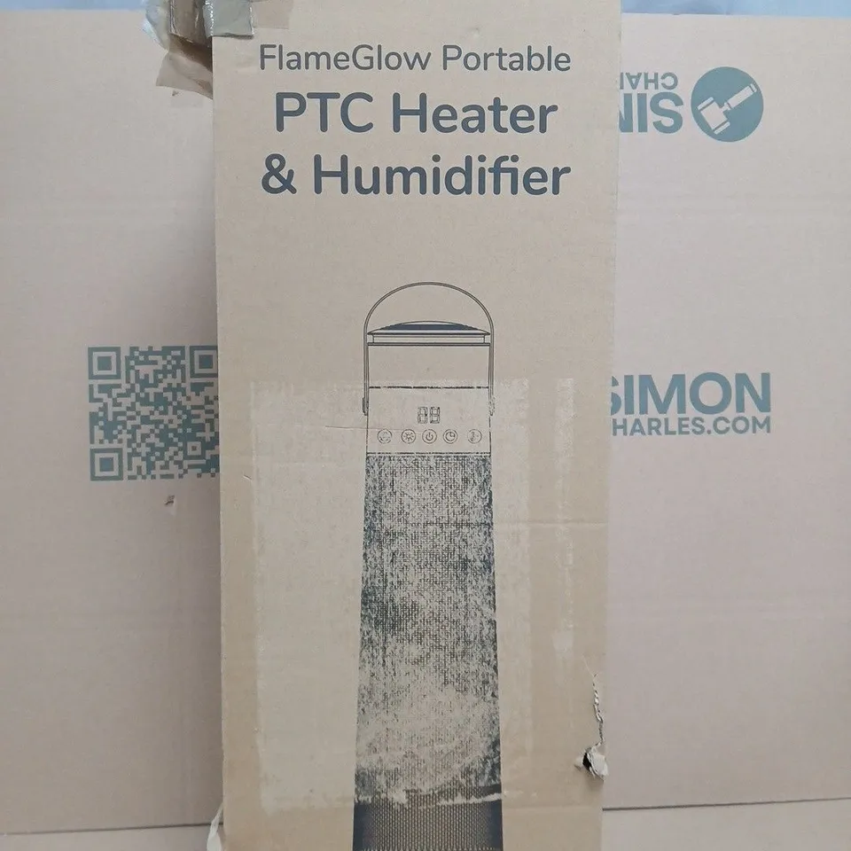 BLISS & BEYOND FLAMEGLOW PORTABLE PTC HEATER & HUMIDIFIER