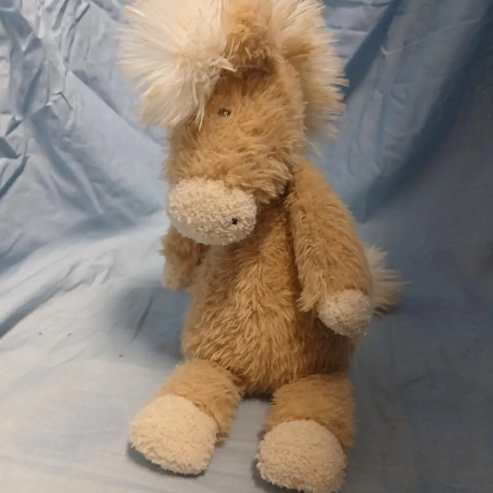 JELLYCAT LONDON CANTERNEIGH PONY PLUSH TEDDY BEAR WITH NAME TAG AND FLUFFY WHITE MANE –