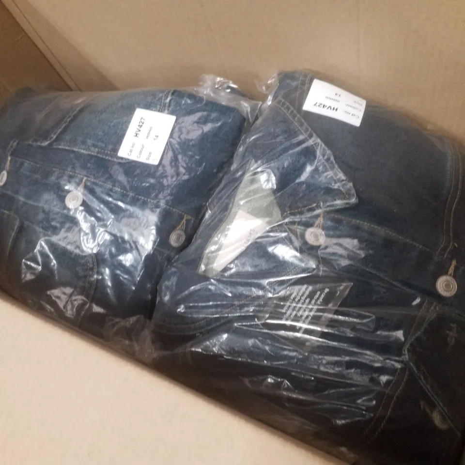 BOX CONTAINING APPROXIMATELY 6 BRAND NEW J D WILLIAMS INDIGO DENIM JUMPSUITS - SIZE 14
