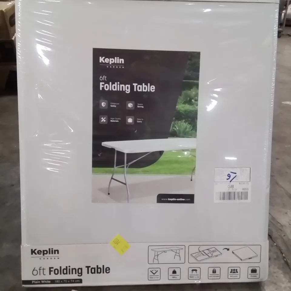 BOXED KEPLIN GARDEN 6FT FOLDING TABLE