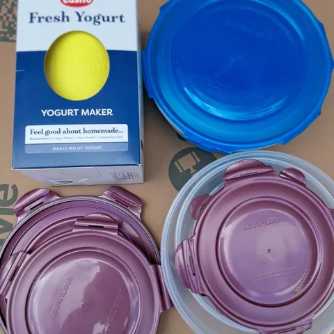 LOT OF 5 ASSORTED HOUSEHOLD ITEMS TO INCLUDE FOOD STORAGE TUBS 