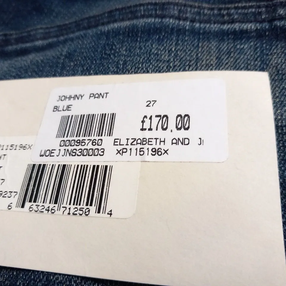 TEXTILE ELIZABETH AND JAMES JOHNNY BLUE PANTS SIZE 27