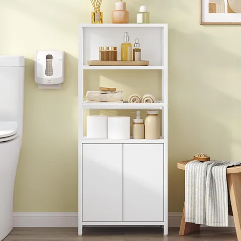 BOXED HZUANERI BATHROOM STORAGE CABINET - WHITE (1 BOX)