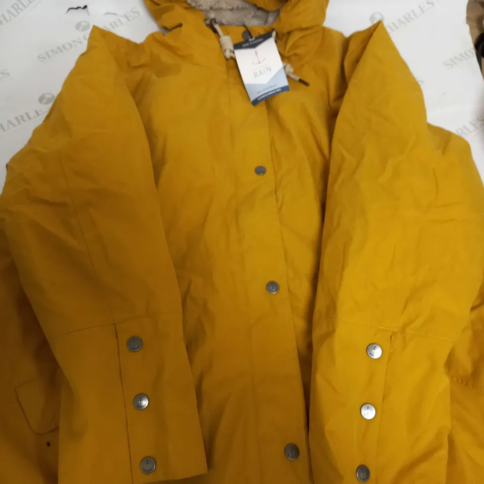 SEA SALT CORNWALL RAIN RIVER SEA COAT IN YELLOW - UK 24 