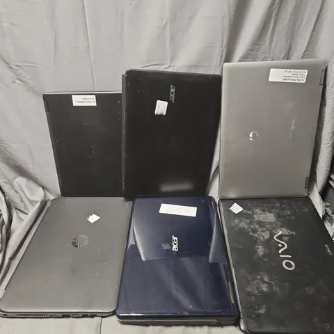 APPROXIMATELY 6 ASSORTED USED LAPTOPS TO INCLUDE BRANDS SUCH AS HP, SONY & ACER, ETC - COLLECTION ONLY