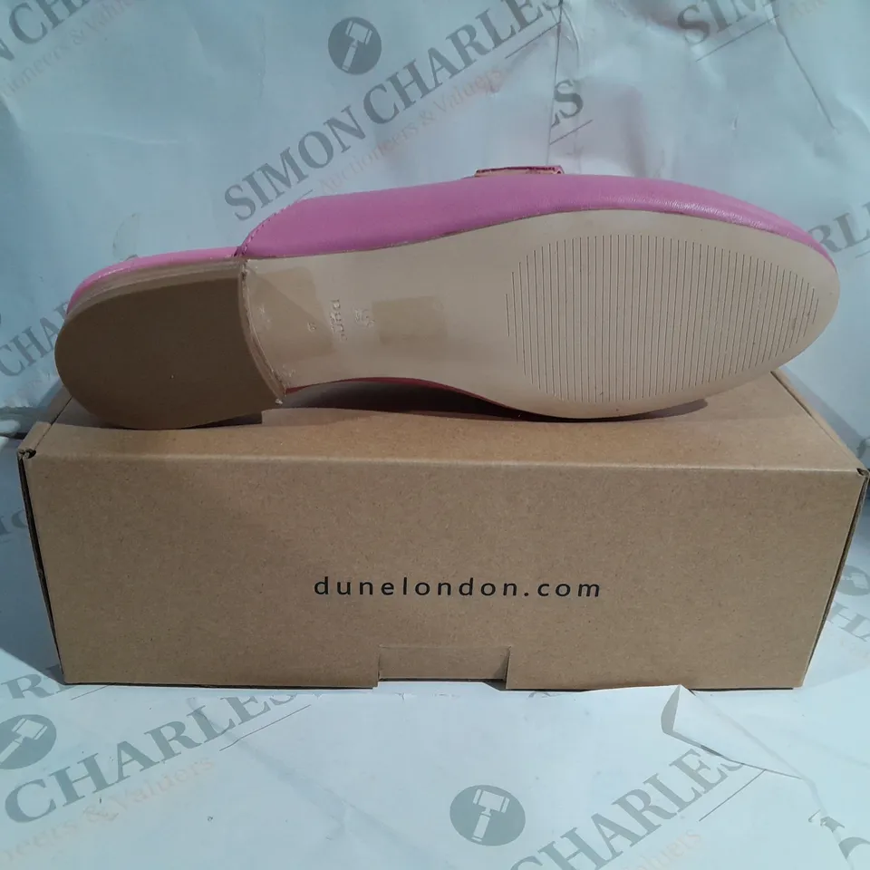 BOXED DUNE LONDON PINK LEATHER SLIM SOLE BACKLESS SHOES SIZE 7/40