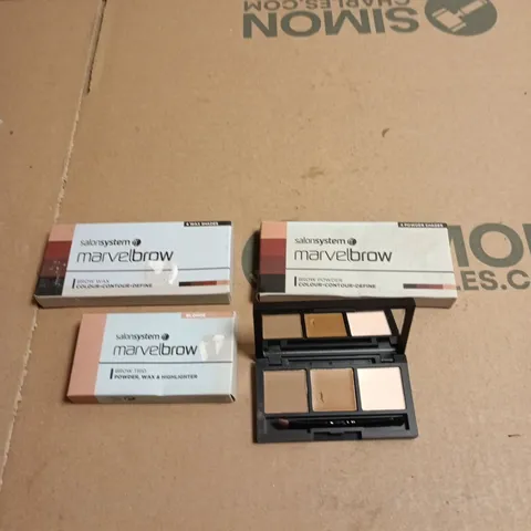 BOX OF APPROXIMATELY 40 SALONSYSTEM MARVELBROW CONTOUR PALETTES IN VARIOUS SHADES 