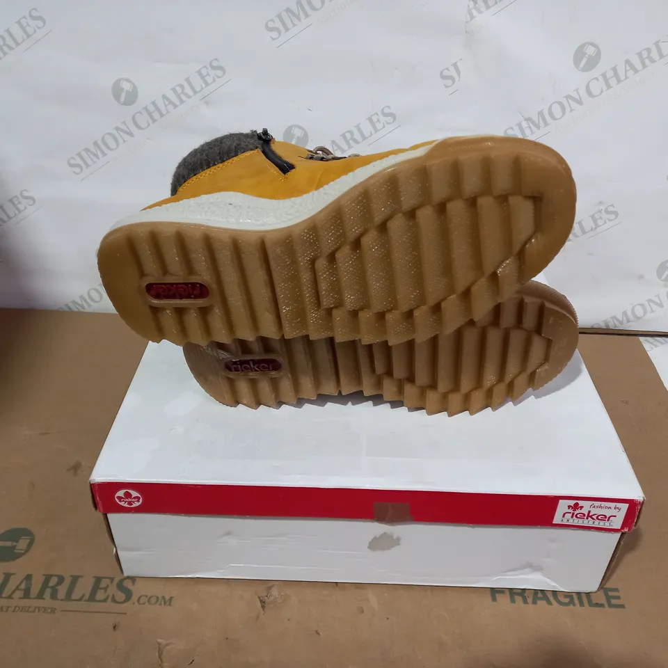 BOXED PAIR OF RIEKER BOOTS- SIZE 39