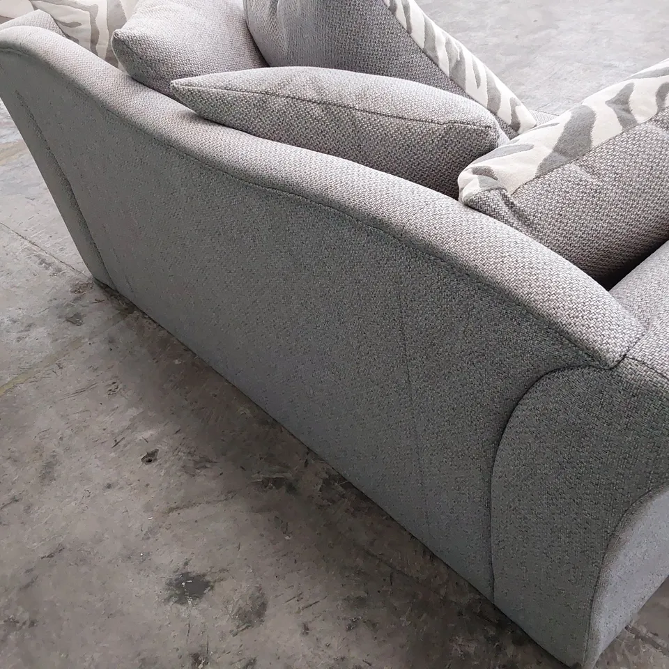 DESIGNER TWO SEATER SOFA WITH SCATTER CUSHIONS & STUDDED DETAIL 