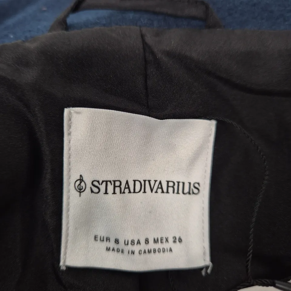 STRADIVARIUS NAVY WOOL-BLEND JACKET, EU 8 (USA 8)
