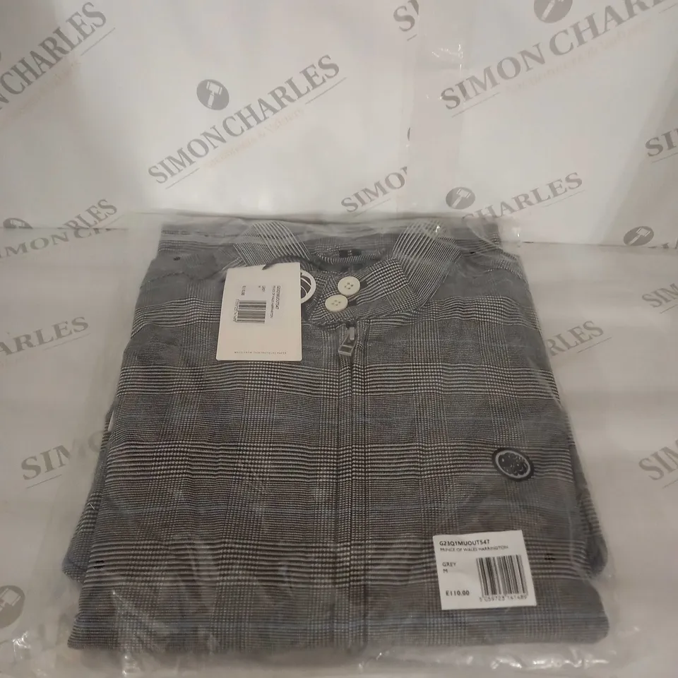 BAGGED PRETTY GREEN PRINCE OF WALES HARRINGTON JACKET SIZE M