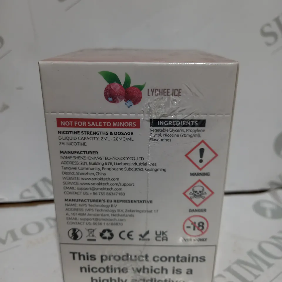 BOXED CELLOPHANE-WRAPPED PACK OF TEN SMOK VVOW DISPOSABLE VAPES (1 BOX)