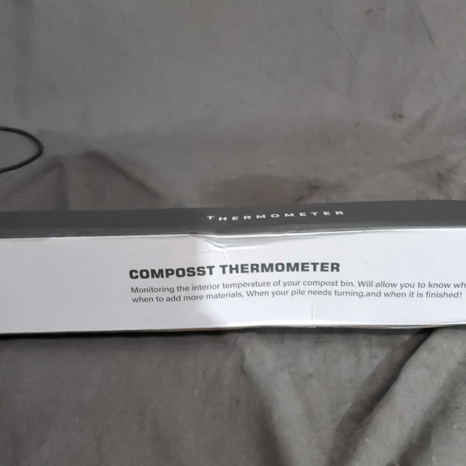 BOX OF APPROXIMATELY 20 ASSORTED HOUSEHOLD ITEMS INCLUDING MERRY CHRISTMAS SIGN , SKETCH PAD AND COMPOST THERMOMETER