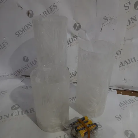 BOXED HOME REFLECTIONS SET OF 3 PRE-LIT CYLINDERS BATTERIES INCLUDED