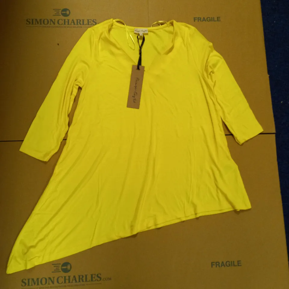 BRAND NEW PHASE EIGHT MARIA ASYMMETRICAL V-NECK YELLOW TOP - UK SIZE 12 