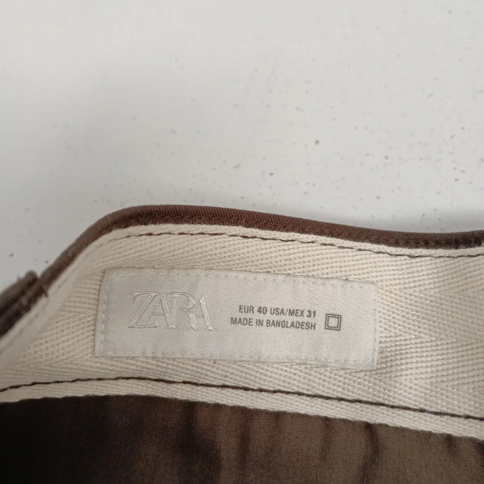 ZARA BROWN TROUSERS – UK 12 (EU 40 / US 31) – MADE IN BANGLADESH