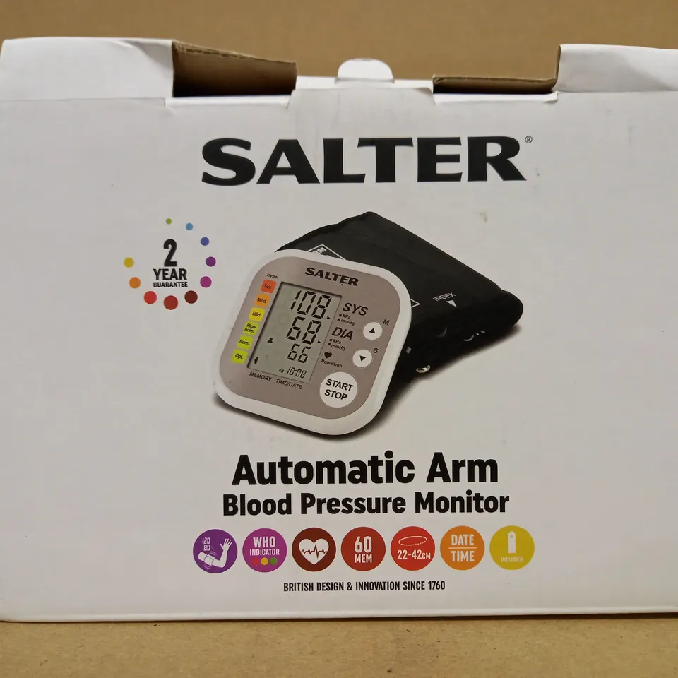 BOXED SALTER AUTOMATIC ARM BLOOD PRESSURE MONITOR