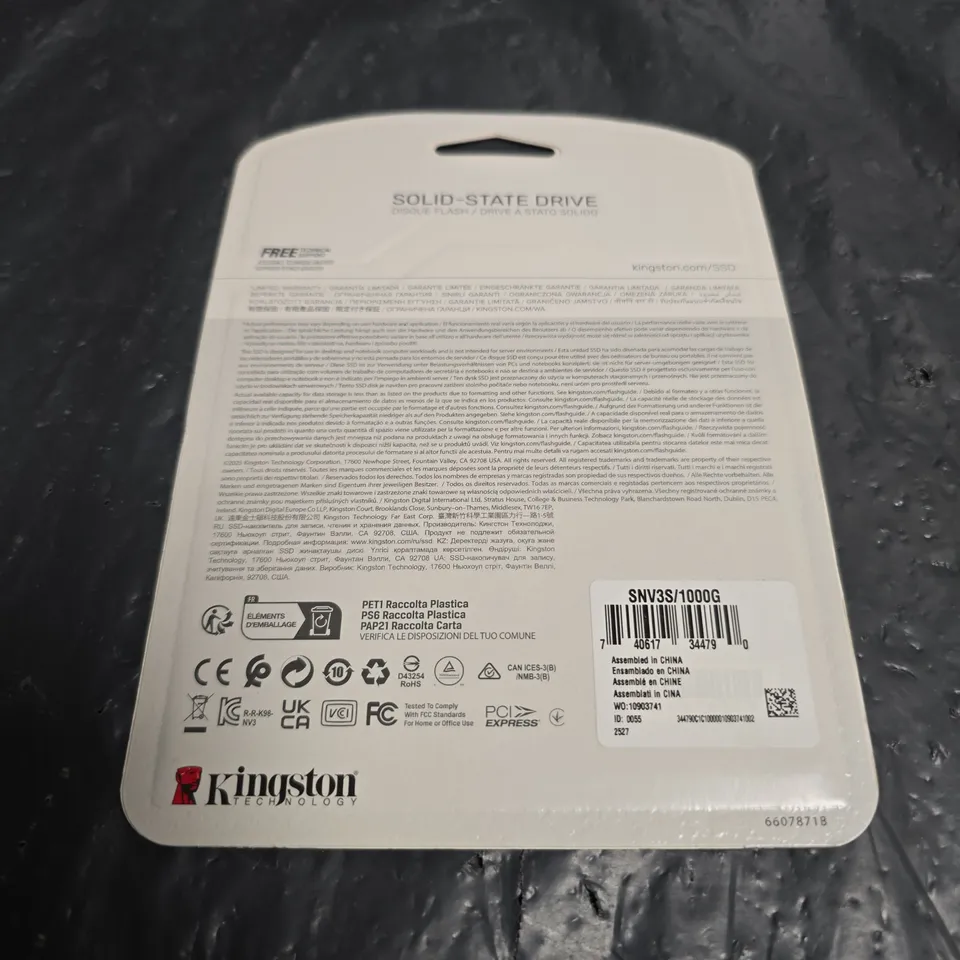 KINGSTON NV3 1TB PCIE 4.0 NVME M.2 SSD – IN PACKAGING