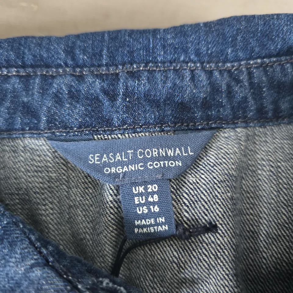 SEASALT CORNWALL DENIM SHIRT – ORGANIC COTTON, UK 20 (EU 48, US 16) BLUE