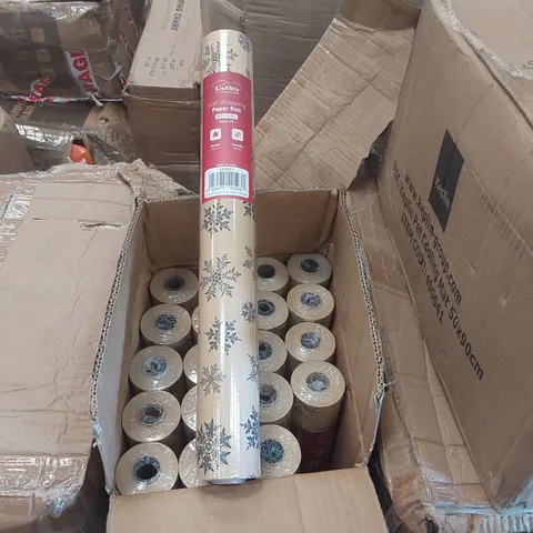 BOX CONTAINING 20x ROLLS OF KEPLIN KRAFT WRAPPING PAPER
