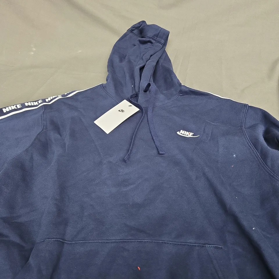 NIKE BLUE TAPER HOODIE - LARGE