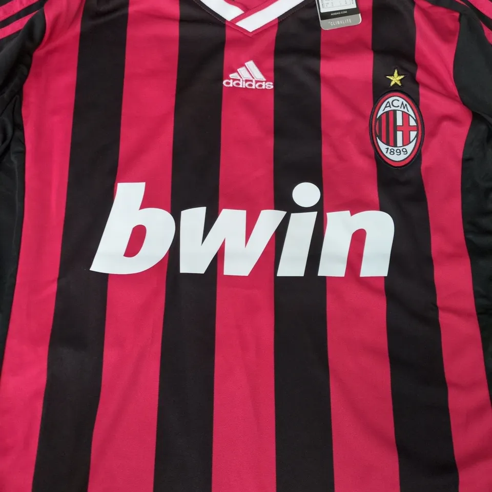 ADIDAS AC MILAN 2008/2009 HOME JERSEY - RONALDINHO, NUMBER 80 SIZE SMALL