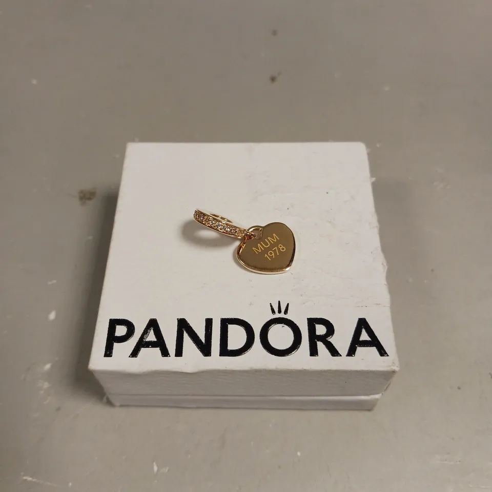 PANDORA PERSONALISED HEART CHARM 